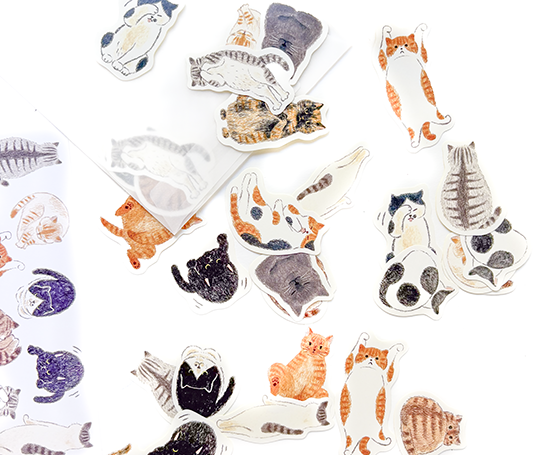Autocollants flakes - We love cats