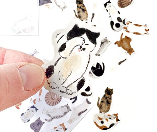 Autocollants flakes - We love cats