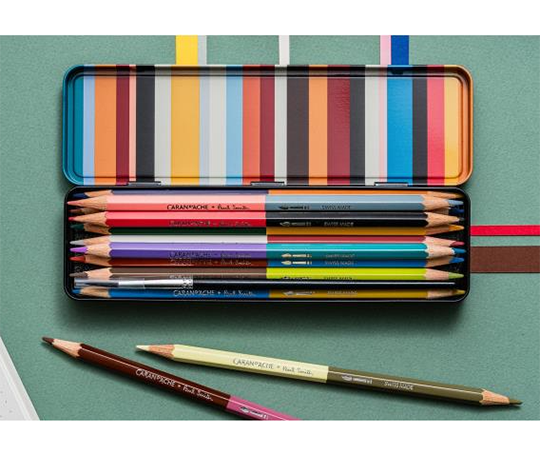 Caran d'Ache - boîte de 12 crayons bicolores aquarellables Paul Smith