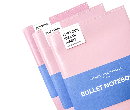 Redopapers - Carnet en chutes de papier et bâche upcyclée