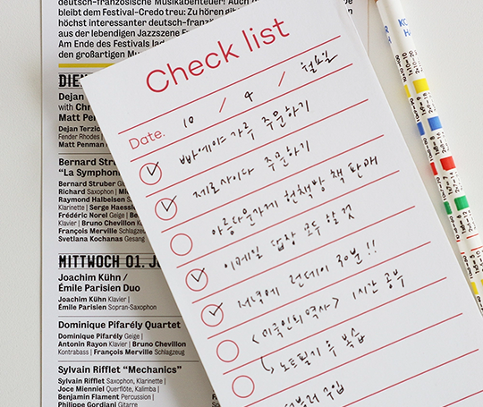 Bloc-notes Check list
