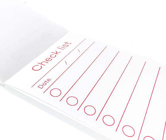 Bloc-notes Check list