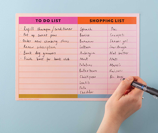 Liste magnétique A4 To-do et shopping