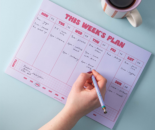 Planificateur hebdomadaire "This week's plan"