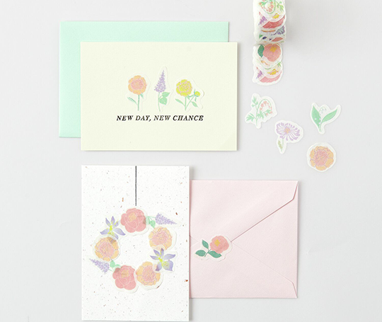 Washi stickers - Fleurs pastel