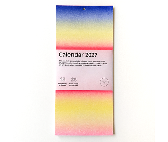 Calendrier 2027 imprimé en riso