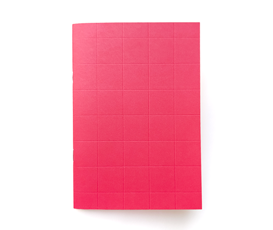 Carnet souple à couverture gaufrée et réglure mixte - Rose fluo