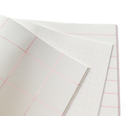 Carnet souple à couverture gaufrée et réglure mixte - Rose fluo