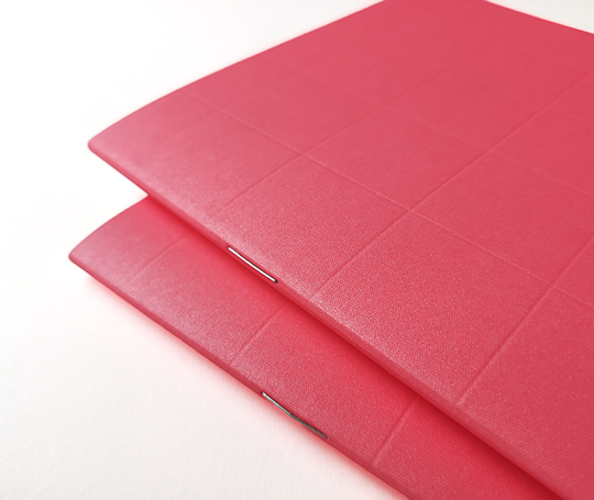 Carnet souple à couverture gaufrée et réglure mixte - Rose fluo