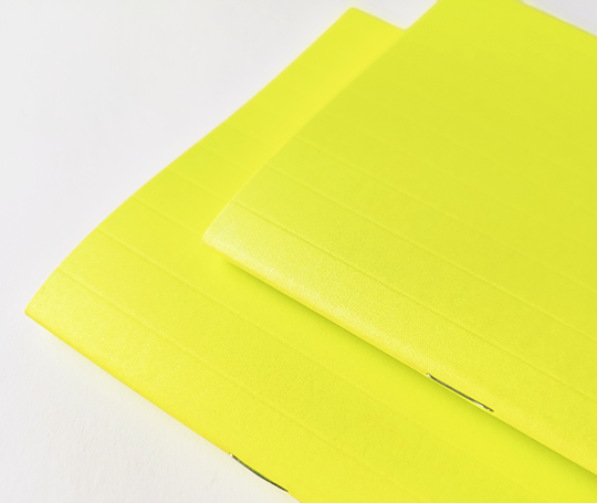 Carnet souple à couverture gaufrée et réglure mixte - Jaune fluo