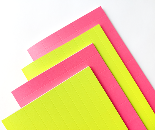 Carnet souple à couverture gaufrée et réglure mixte - Jaune fluo