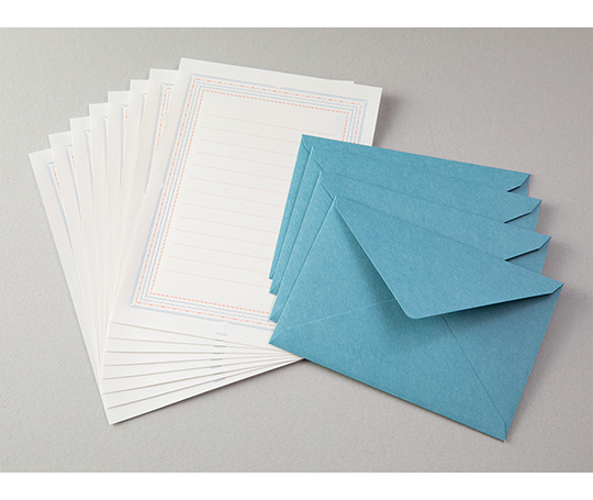 Midori letterpress - set de papier à lettres & enveloppes - Frame blue