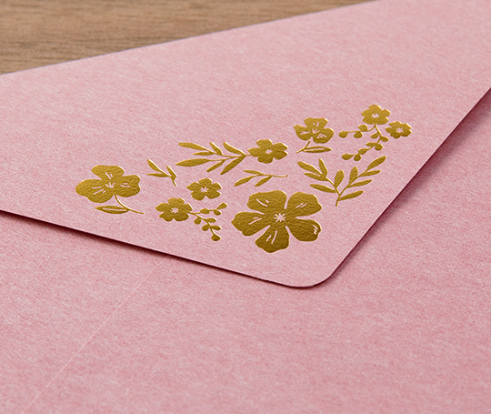 Midori - Ensemble de papier à lettres et enveloppes (or à chaud)