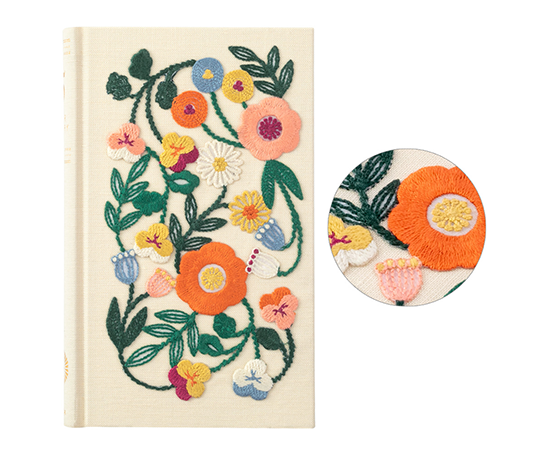 Midori - 5 Year diary brodé d'un motif à fleurs