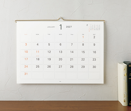 Midori - Calendrier 2027 avec cintre doré