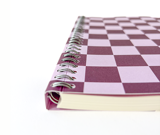 Notem - NELA Carnet à spirales - Bordeaux Check (L)