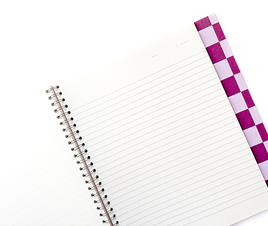 Notem - NELA Carnet à spirales - Bordeaux Check (L)