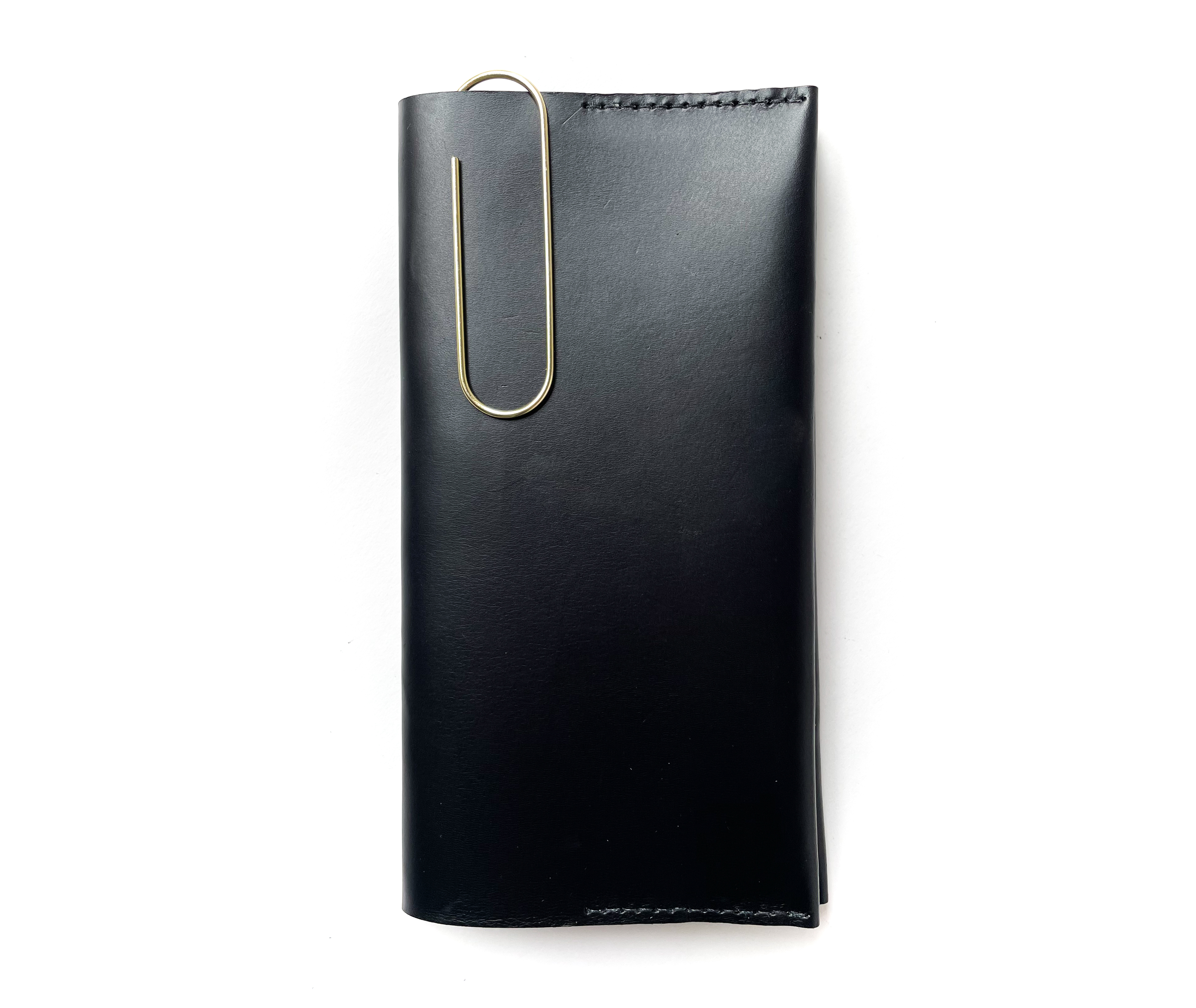 Ham Lerche Pochette en cuir noir B6 + petit carnet