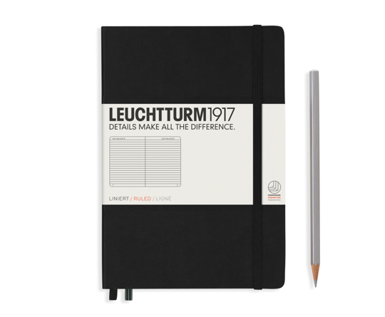 Leuchtturm carnet A5 rigide - Black