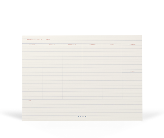 Notem - MILO bloc planificateur semainier
