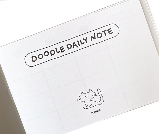 Carnet Doodle Daily Note - Black | Lundi Papeterie Bruxelles