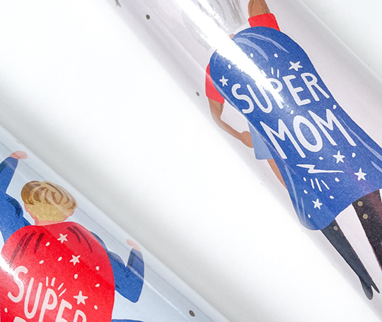 Rifle 3 feuilles de papier cadeau - Super Mom