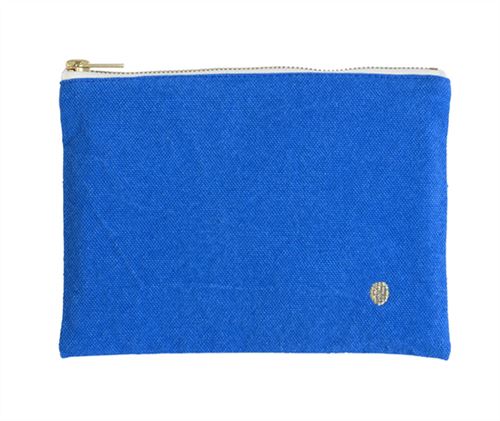 Pochette en coton - Bleu Mécano