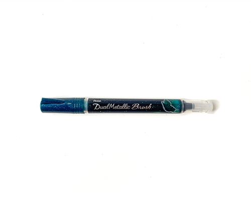 Feutre pinceau Dual Brush métallique - Green + Metallic Blue