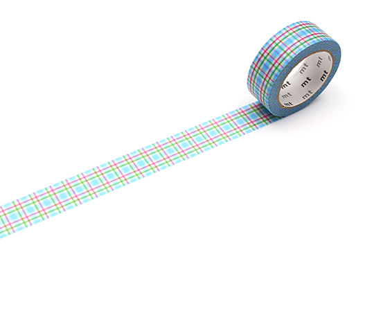 MT basic - washi tape Quadrillage muliticolore bleu
