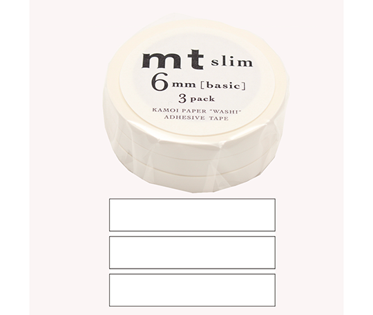 MT slim - washi tape 6 mm Blanc