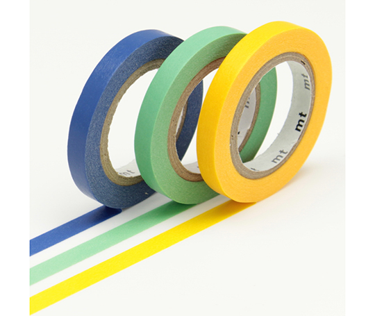 MT slim - washi tape 6 mm Jaune/vert/bleu