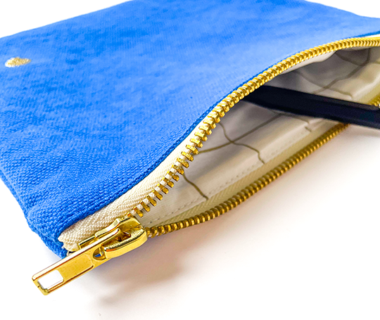Pochette en coton - Bleu Mécano
