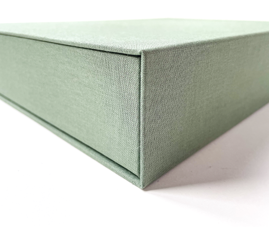Boîte livre toilée - vert de gris
