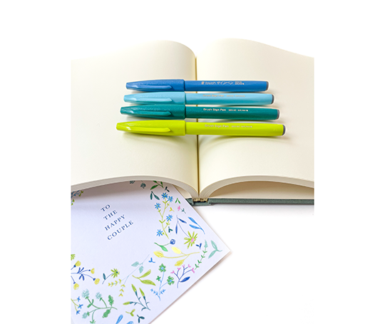 Livre d'or frappé 21x21 cm toilé - vert de gris
