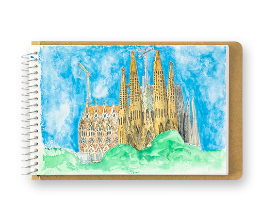 Traveler's Company - Carnet pour aquarelle à spirales (paysage)