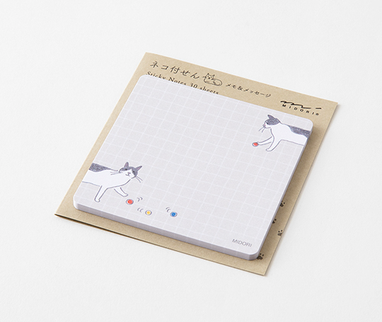 Midori notes adhésives - Chat qui joue