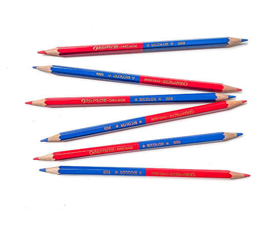 Caran d'Ache Prismalo crayon bicolor bleu-rouge