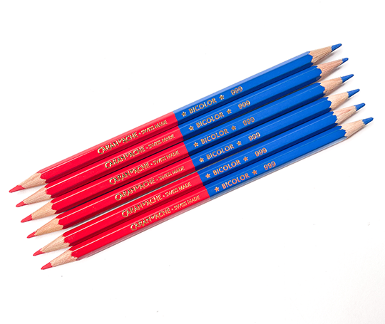 Caran d'Ache - Prismalo crayon bicolor bleu-rouge