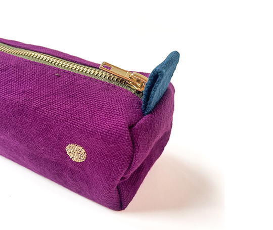Trousse à crayons Iona en coton bio - Purple Rain