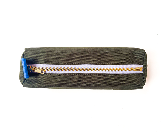 Trousse à crayons Iona en coton bio - Kale
