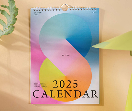 Calendrier 2025 A4 - Gradient Grid