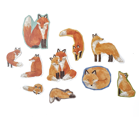 Grands autocollants - Renard