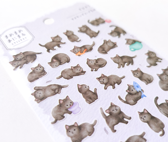 Planche d'autocollants - Chat noir