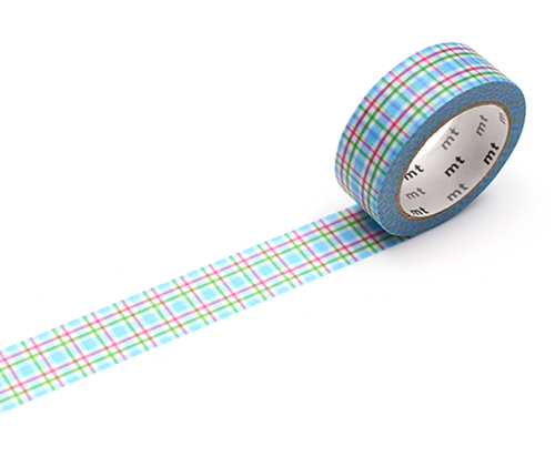 MT basic - washi tape Quadrillage muliticolore bleu