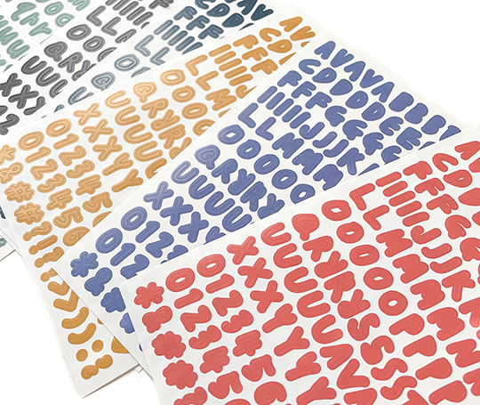 Set de 10 feuillets d'autocollants - alphabet