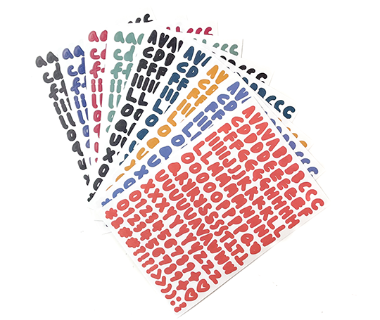 Set de 10 feuillets d'autocollants - alphabet