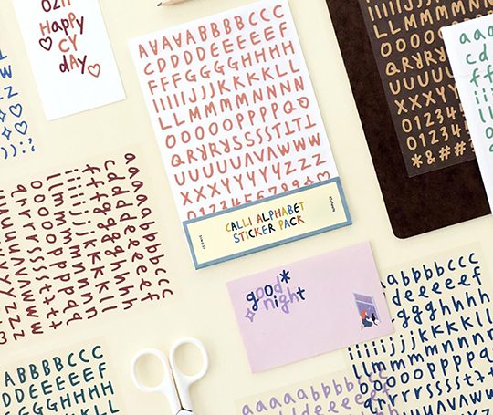 Set de 10 feuillets d'autocollants - alphabet