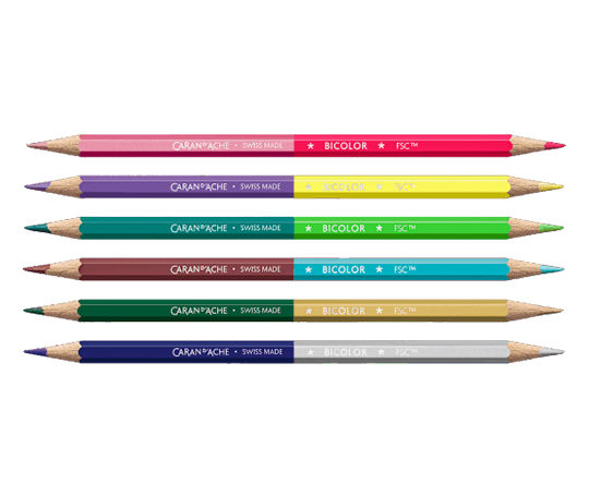 Caran d'Ache - édition Spéciale - Set de 6 crayons bicolores