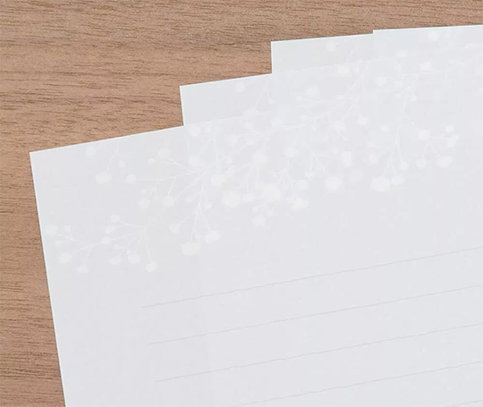 Midori - Ensemble de papier à lettres et enveloppes (argent à chaud)