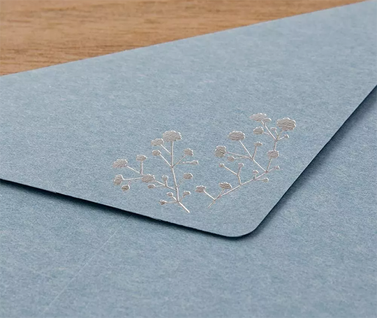 Midori - Ensemble de papier à lettres et enveloppes (argent à chaud)